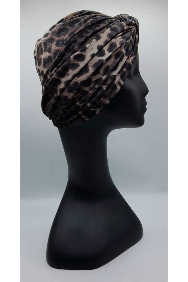 Leopar Desenli Dolama Bone - Kahverengi - 3