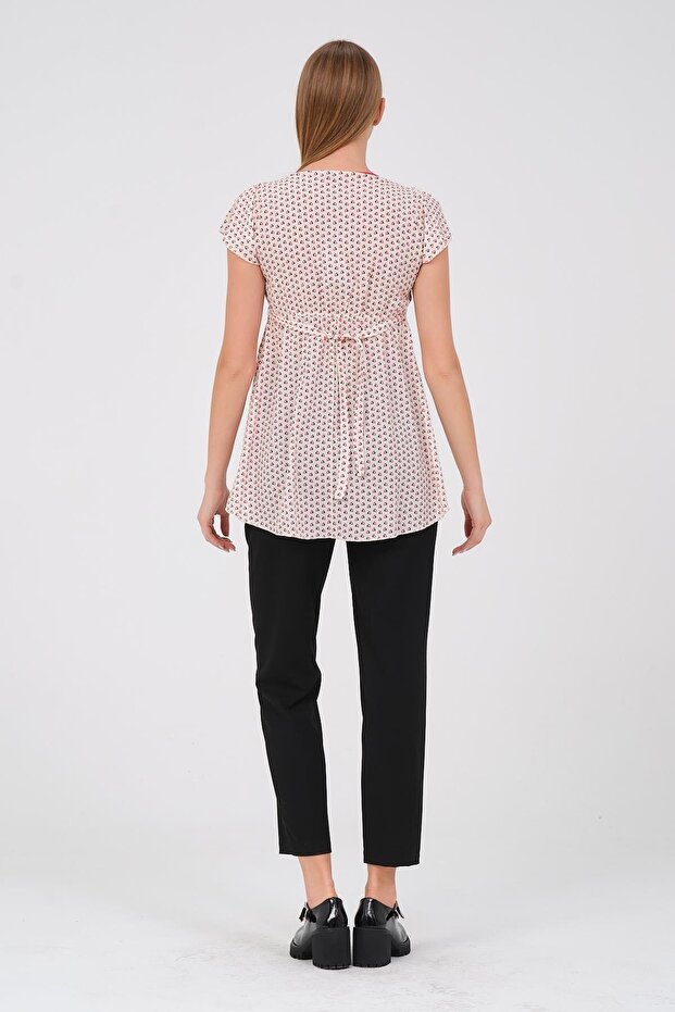 فوشيا حزام مستقيم بلوزة الأمومة - 5