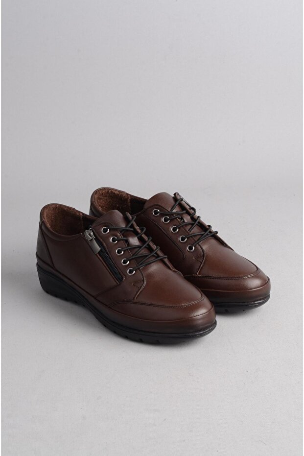 Select 8568 genuine leather comfort women's shoe coffee