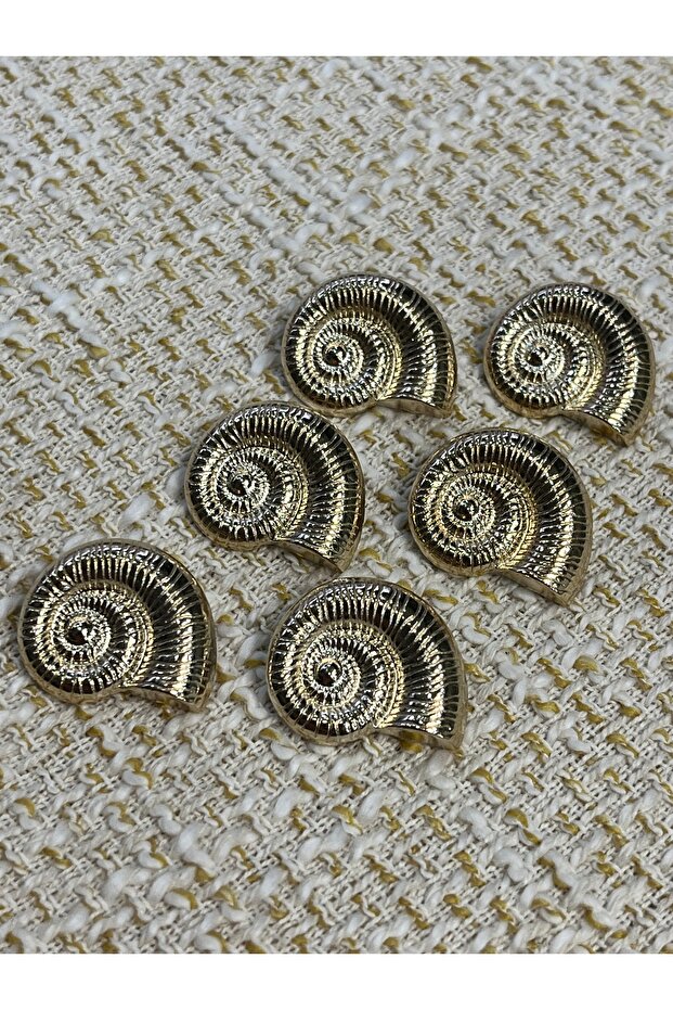 Snail Model Custom Design Gold Set of 3 Buttons - 4