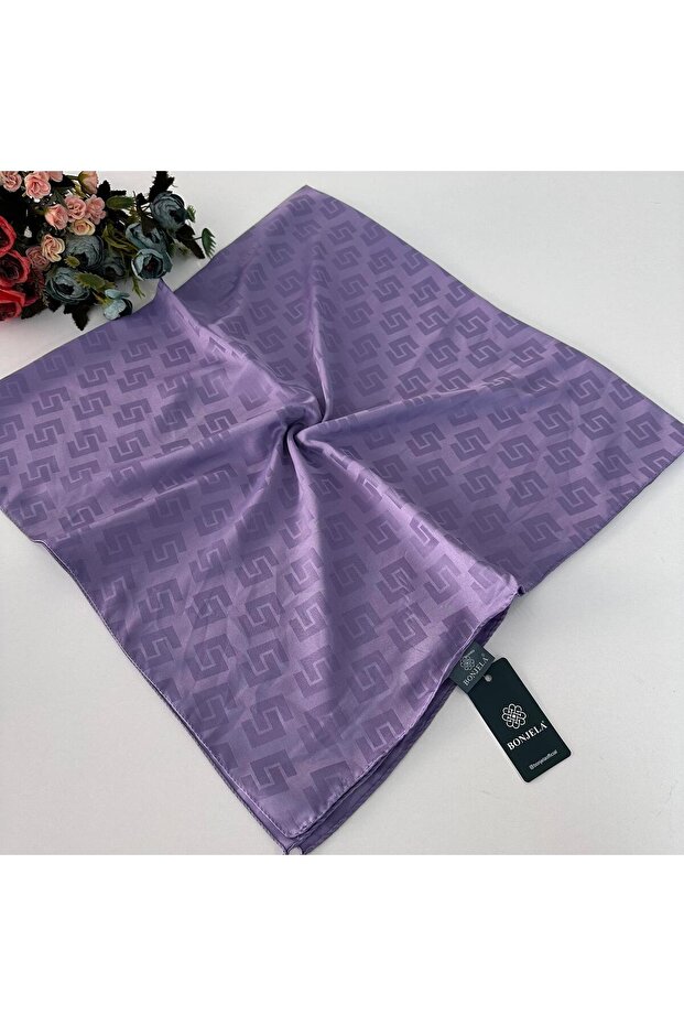 Luxury Pearl Jacquard Cotton Scarf Lilac Jpb0712
