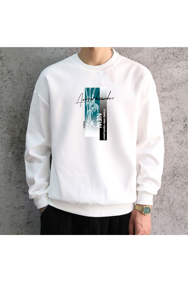 Men Oversize Y2K Graphic Sweatshirts Hoodied Printed Long Sleeve T-Shirts Cotton Hiphop Tees Sportswear Grey
