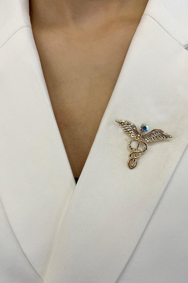 Tıp Sembolü Broş (Ölçü:3cm) - 1