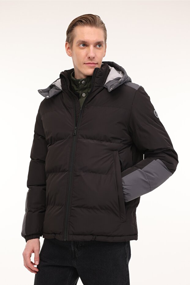 ML HUGO COAT 4PR Siyah Erkek Kısa Kaban - 1