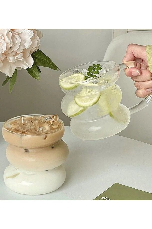 Kahve Ve Meşrubat Bardağı 2 ADET Cam Pipetli Pinterest Bardak - 1