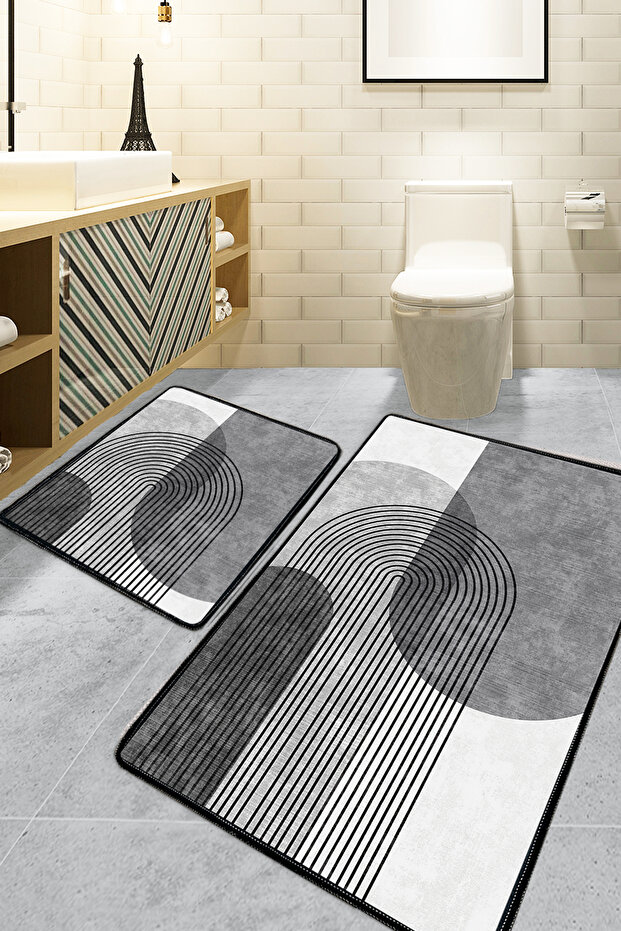 Lenia Gray Set of 2 Bath Mats