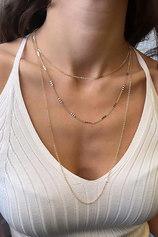 Üçlü Şeri Zincir Kolye - 1