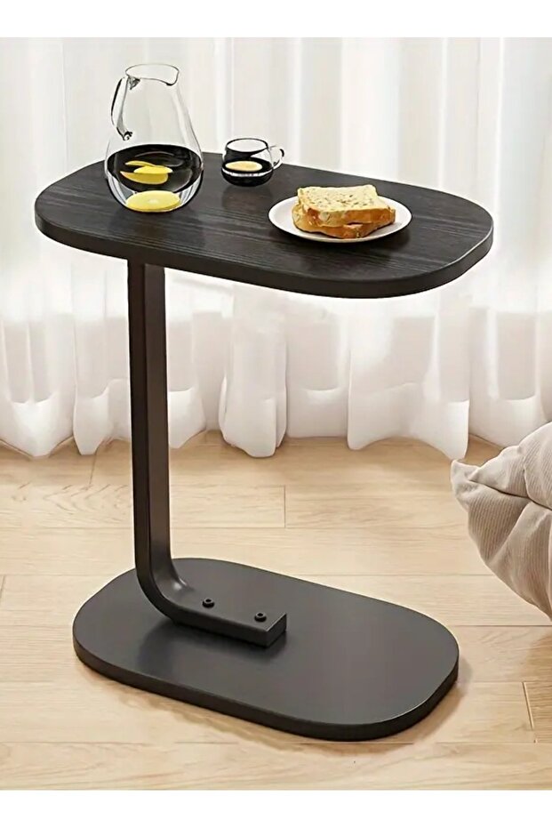 طاولة قهوة بسيطة الشكل على الطراز الاسكندنافي وطاولة جانبية للأريكة لغرفة المعيشة المنزلية - أسود - 3