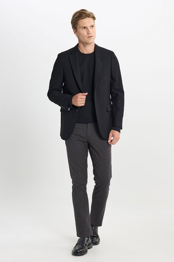 Regular Fit Drop - 4 Siyah Erkek Ceket - 2