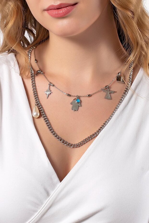 Figured Double Necklace Set - 3