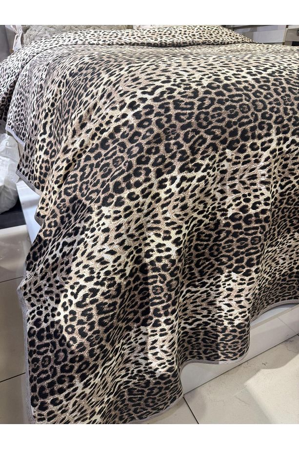 Leopar Desen Baskılı 150x240 Cm. Tek Kişilik Tek Pike - 2