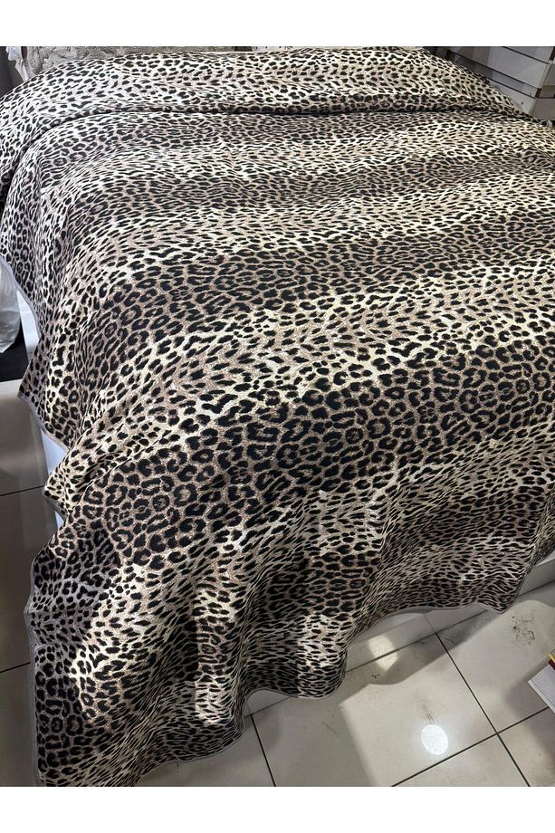Leopar Desen Baskılı 150x240 Cm. Tek Kişilik Tek Pike - 4