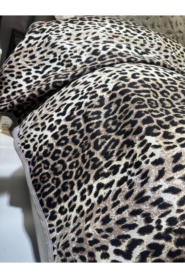 Leopar Desen Baskılı 150x240 Cm. Tek Kişilik Tek Pike - 1
