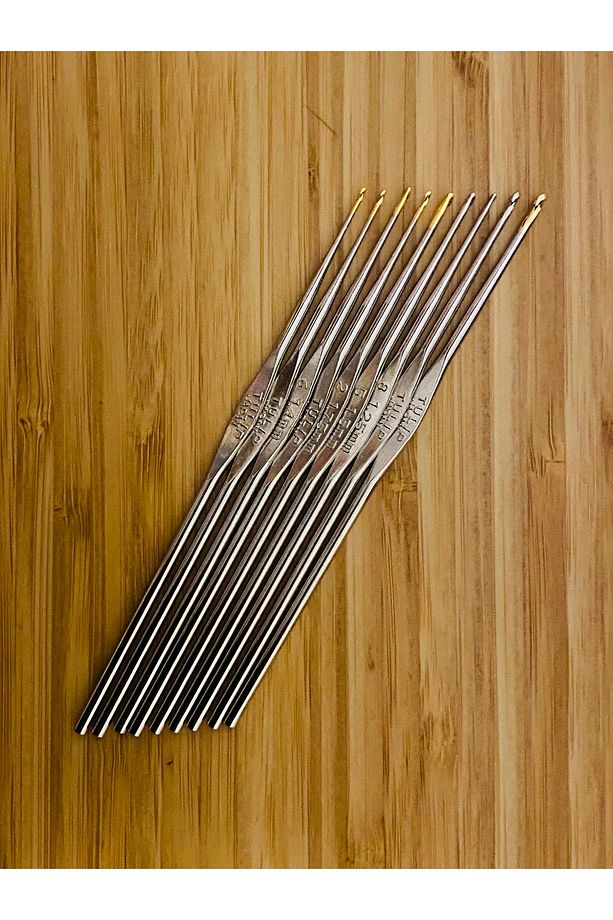 Metal Oya, Dantel ve Örgü Tığ Seti. 12cm. No: 0-2-3-5-6-8-9-10-11. 9 Adet. - 2