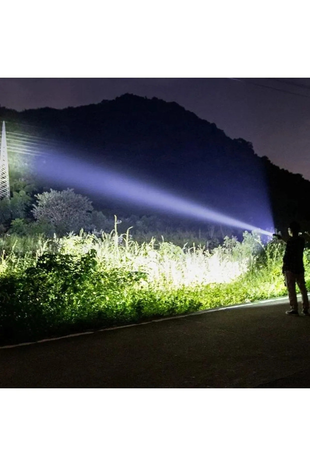 Güçlü Led El Feneri Zoom Torch Şarj Edilebilir El Feneri Avcı Kamp Feneri - 4