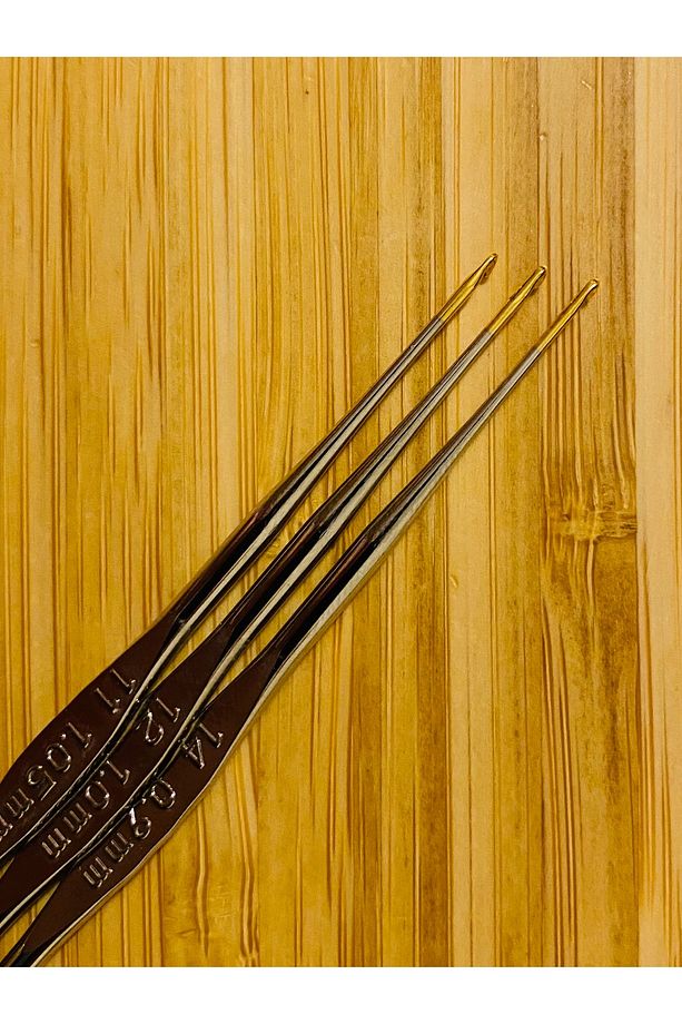 Metal Oya, Dantel ve Örgü Tığ Seti. 12cm. No: 11-12-14. 3 Adet. - 3