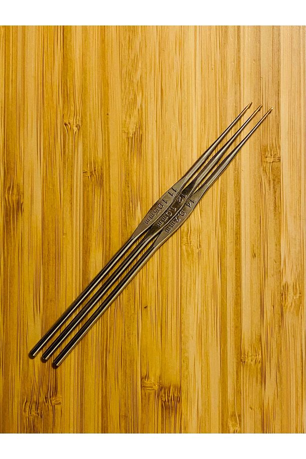 Metal Oya, Dantel ve Örgü Tığ Seti. 12cm. No: 11-12-14. 3 Adet. - 2