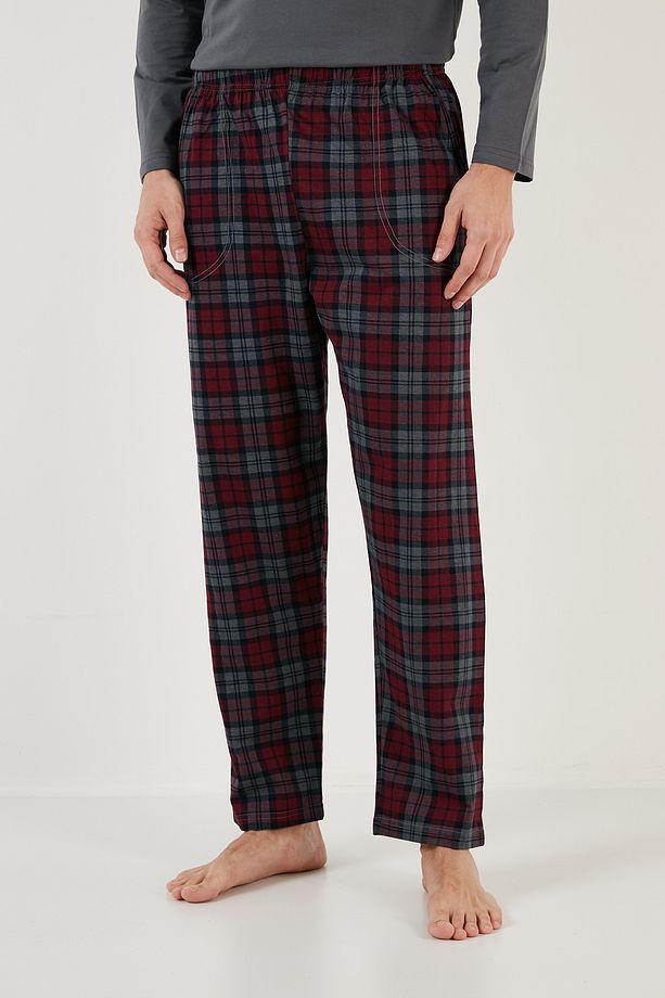 Ekoseli Cepli Beli Lastikli % 100 Pamuk Regular Fit Pijama Takımı Erkek Pijama Takımı 657200 - 5