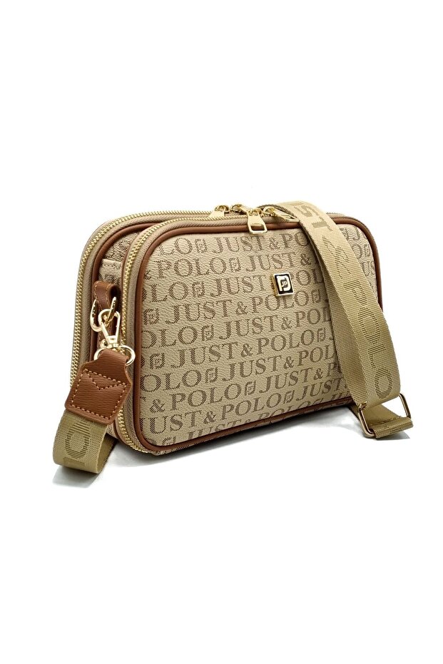 Justpolo Women's 5-Compartment Adjustable Long Strap Shoulder and Crossbody Bag Messenger Bag