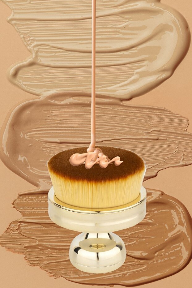 ®   فرشاة كريم أساس ذهبية كبيرة احترافية ذات مقبض عملي واسع - 5