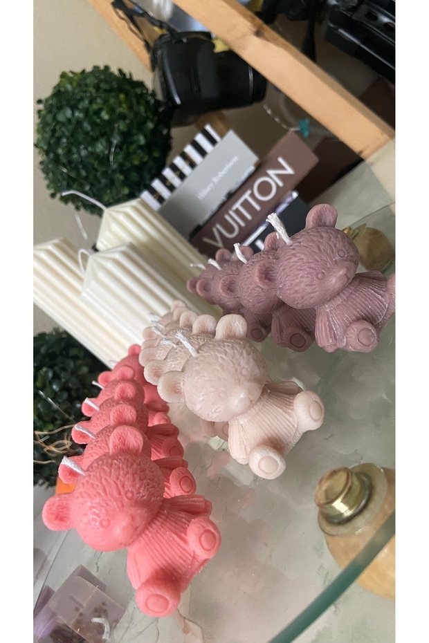 Mini Ayıcık Mum (Doğal Soya Wax) 25’adet - 2