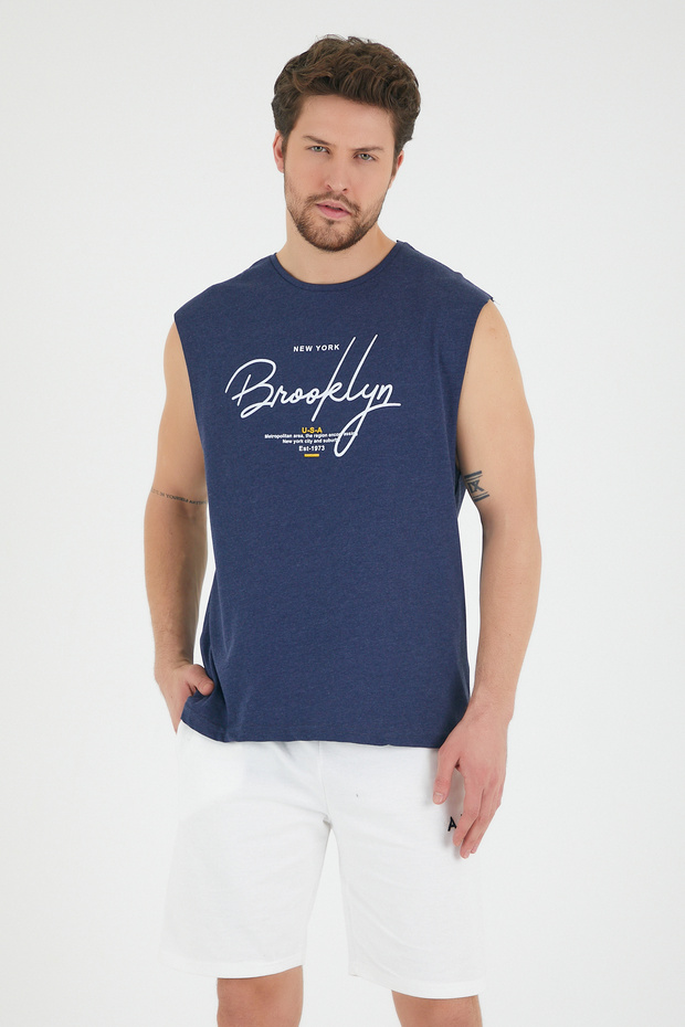 Superlife Men's Crew Neck Regular Fit Brooklyn Printed T-Shirt Spr22Ts115