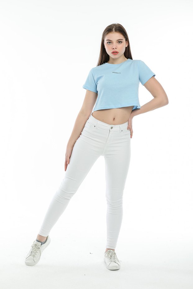 Women's Crew Neck Regular Fit Brookyn Printed T-Shirt Spr21y14