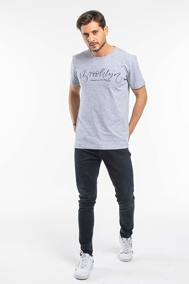 Men's Crew Neck Slim Fit Printed T-Shirt Spr 261