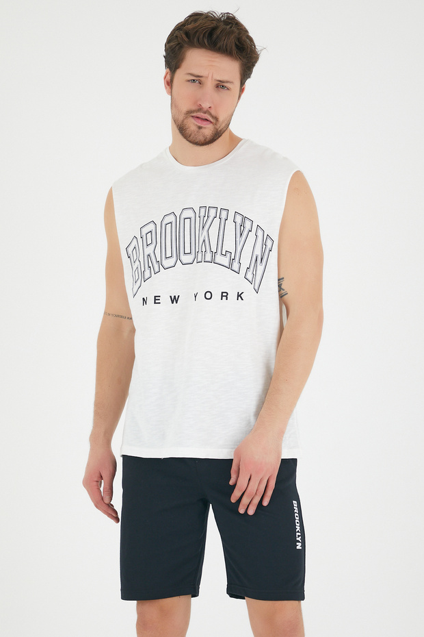 Superlife Men's Crew Neck Regular Fit Brooklyn Printed T-Shirt Spr22Ts116