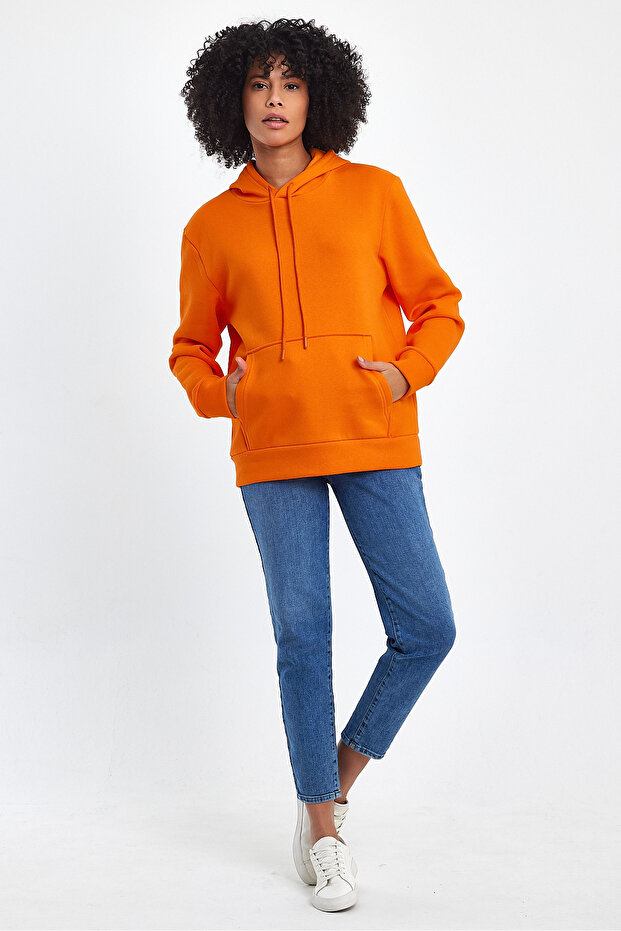 Women's Hooded Comfortable In-mold Fleece 3 thread SweatShirt spr24swk55