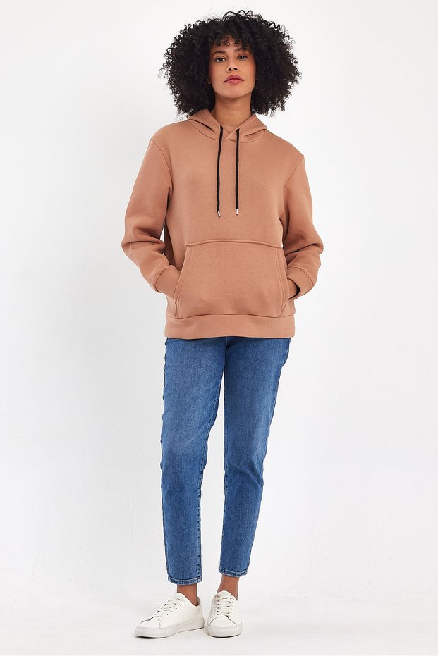 Women's Hooded Comfortable In-mold Fleece 3 thread SweatShirt spr24swk55