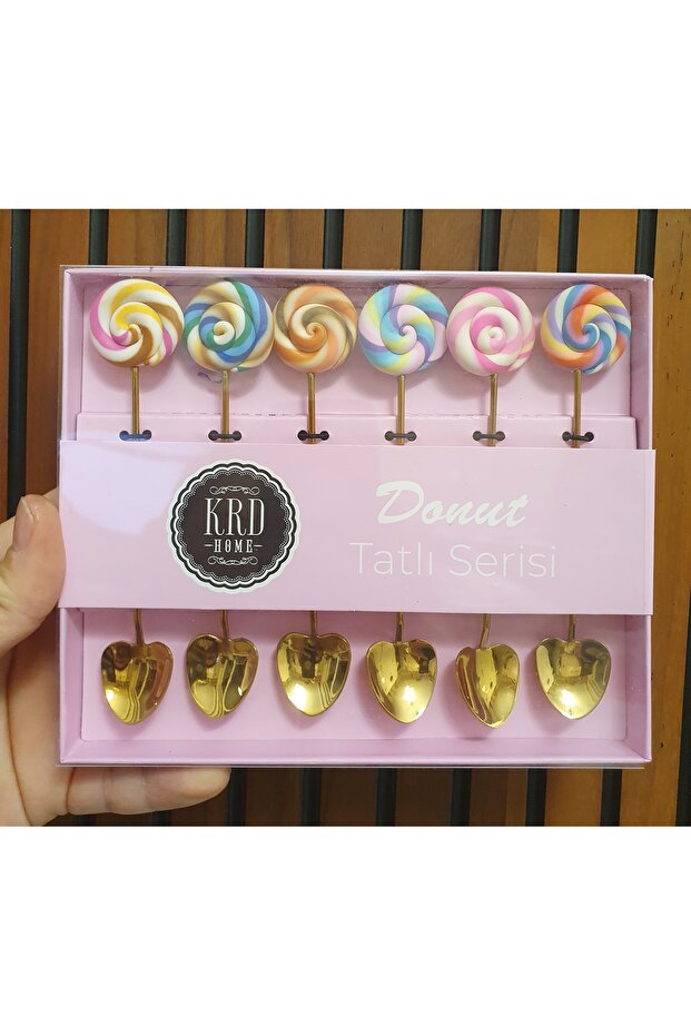 Sweet Donut Gold 6-Person Cocktail Spoon
