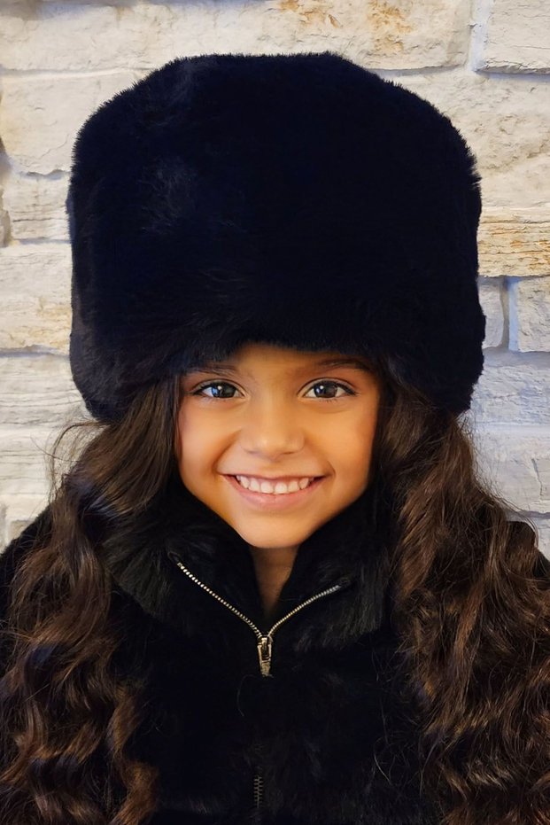 Young Girl's Winter Plush Hat Faux Fur Russian Style Kalpak