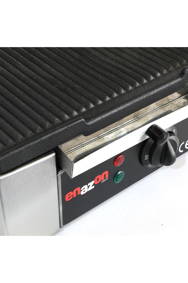 Ev Tipi 8 Dilim Elektrikli Saf Demir Döküm Tost Makinesi 30x23 - Inoks Sarı - 3