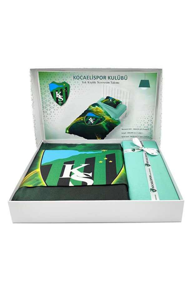Kocaelispor Lisanslı Tek Kişilik Nevresim Takımı Yeşil - 3