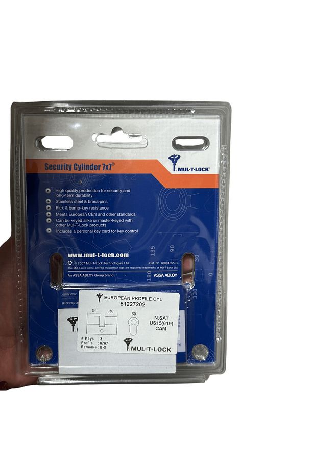 Multlock 7x7 Tuzaklı Barel 3 Anahtarlı Kapı Kilidi 51227202 - 4