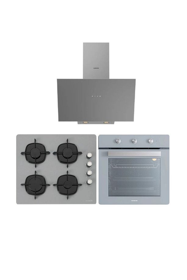 Gri Cam Ankastre Set ( 3481 Flam - CS5335S02 - BO6503S01 ) - 1