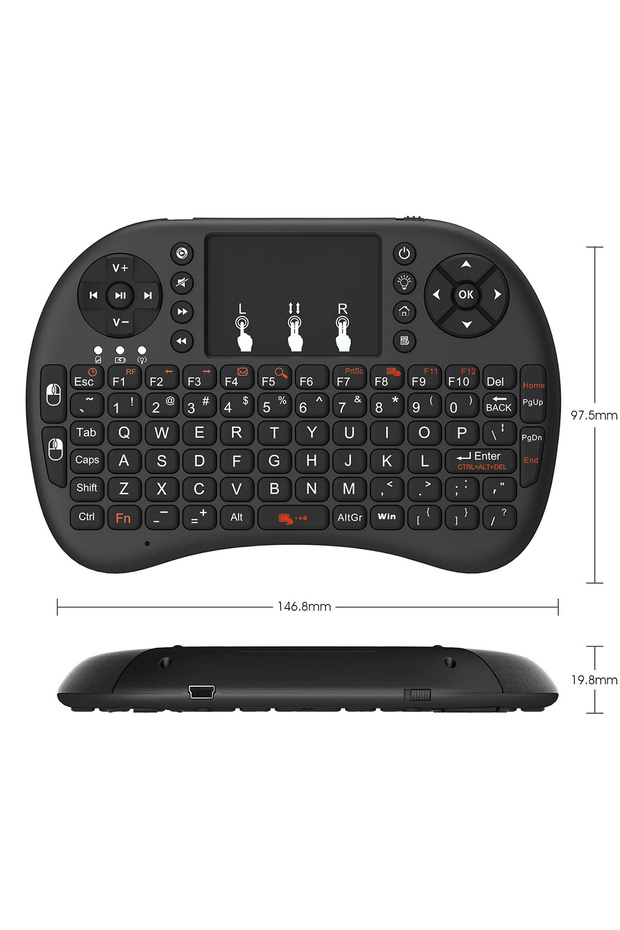 Türkçe Kablosuz Mini Klavye Lg Philips Samsung Vestel Tv Uyumlu Ledli Konsol Klavye Mouse - 5