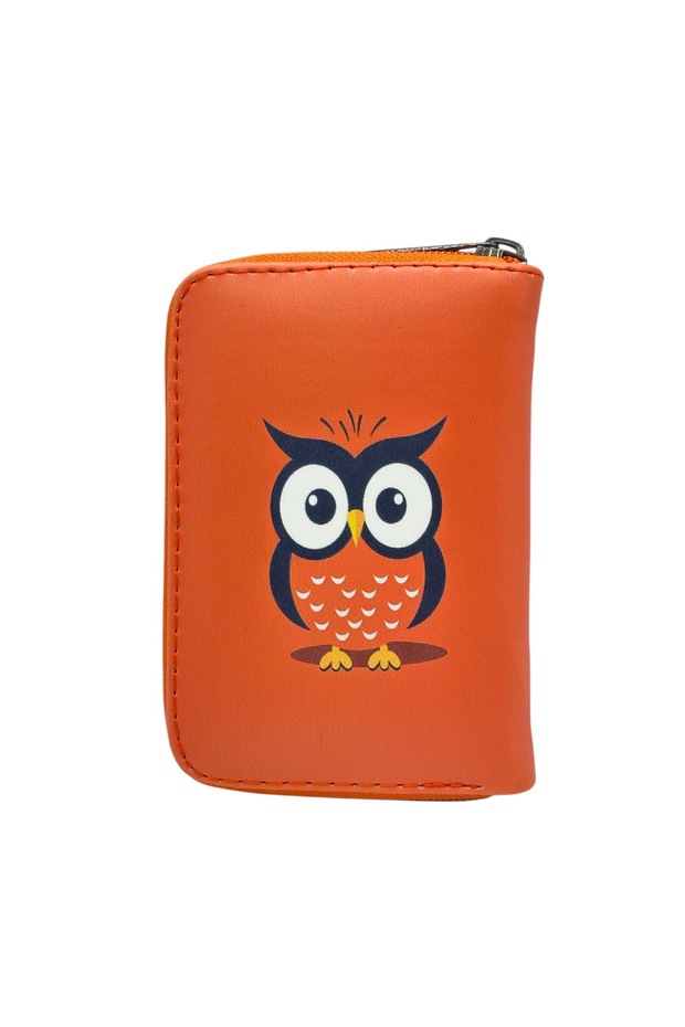 Special Design Double Owl Image Zippered Coin Compartment Card Holder Kids & Teen Wallet