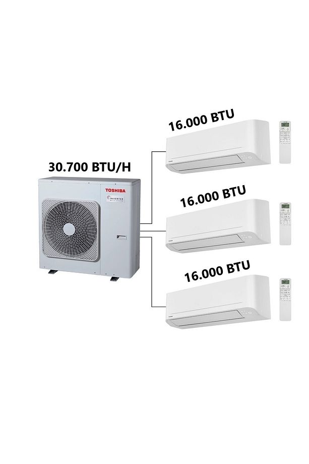 Toshıba Multı Klima (iç Üniteler 16.000 Btu/h + 16.000 Btu/h+ 16.000 Btu) - 1