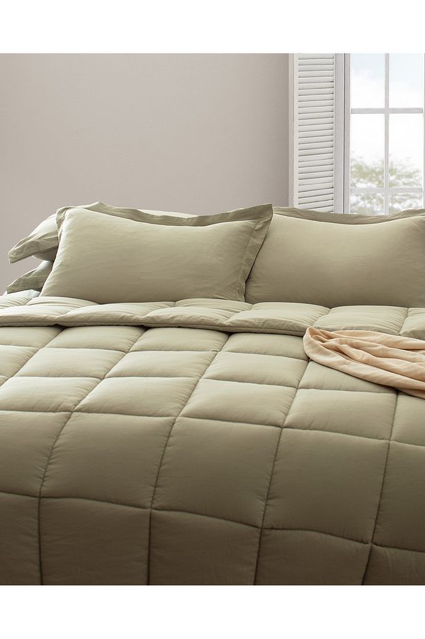 Mona Tek Kişilik Comforter Set - Haki - 3