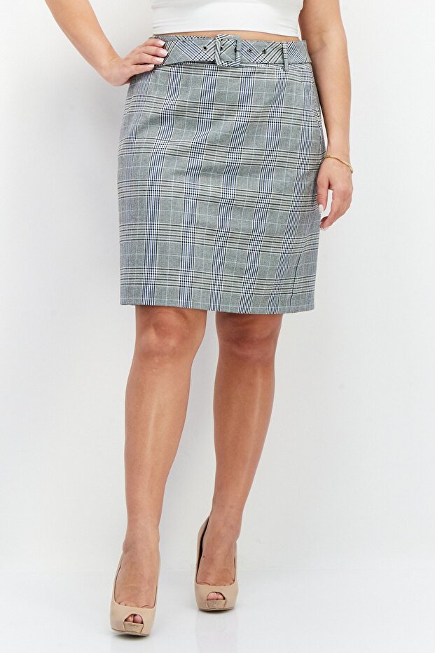 Women Plaid Mini Skirt, Multicolor
