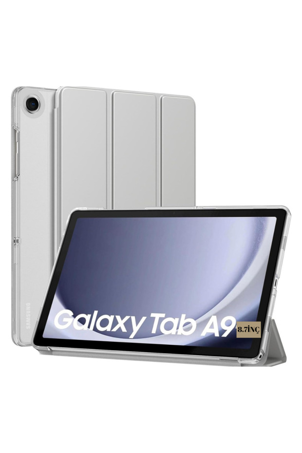 Galaxy Tab A9 8.7-Inch Compatible Case New Pu Leather Smart Stand Case with Sleep Mode X110 X115 X117 Gray