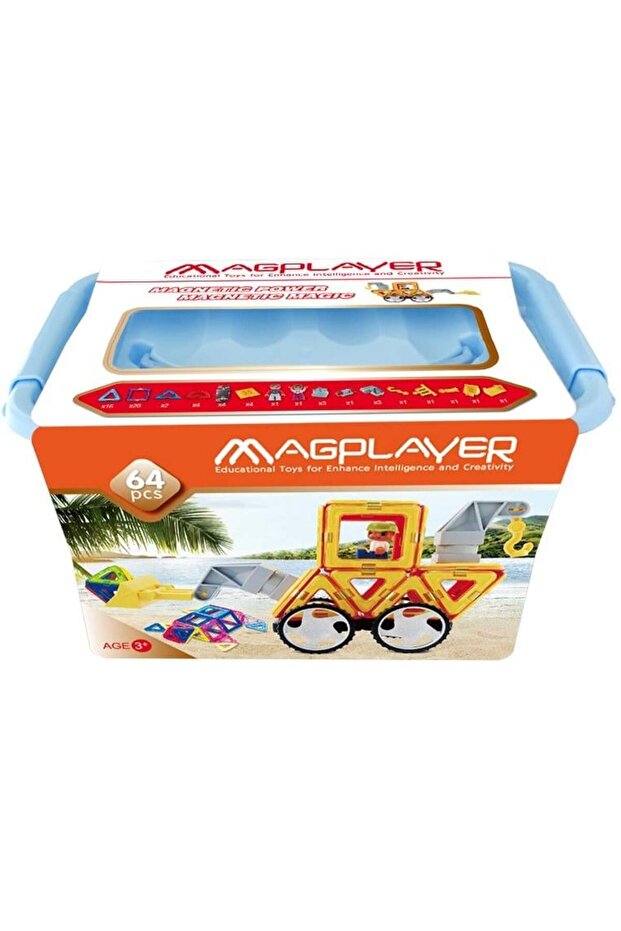 Joc De Constructie Magnetic - 64 Piese - 2