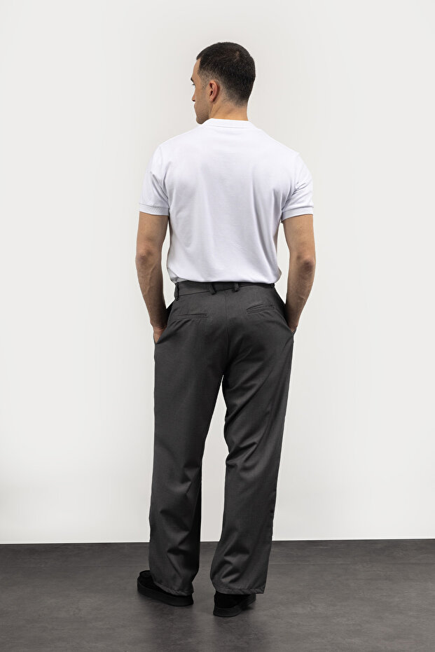 Basic Pilili Pantolon - Antrasit - 3