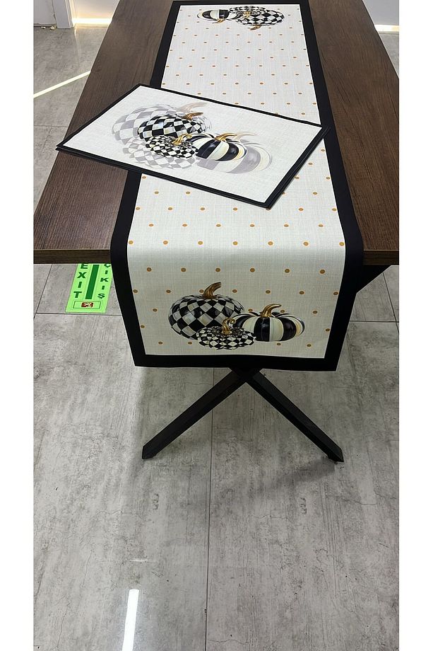 Balkabağı Desenli Runner Takımı 40 X 140 - 4