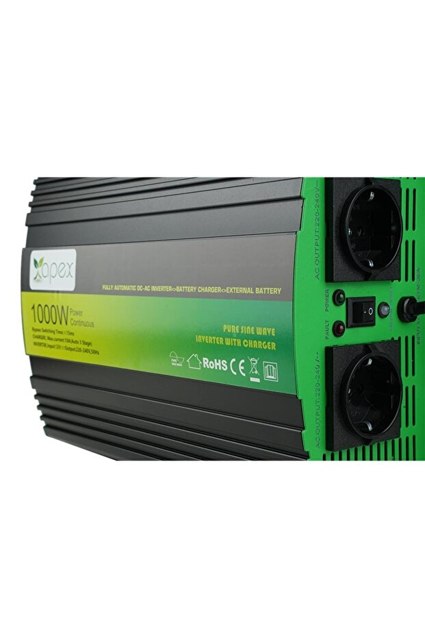 NPS1000-12 Apex Nps 1000W Şarjlı Tam Sinus Inverter 12V - 8
