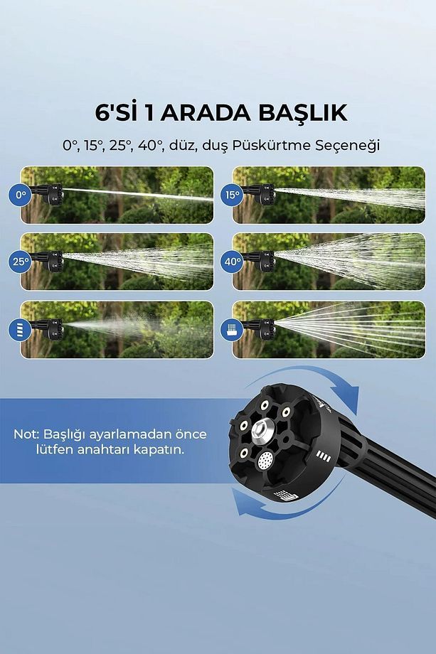 Şarjlı Ve Yüksek Basınçlı Oto Yıkama Ve Sulama Tabancası - 4