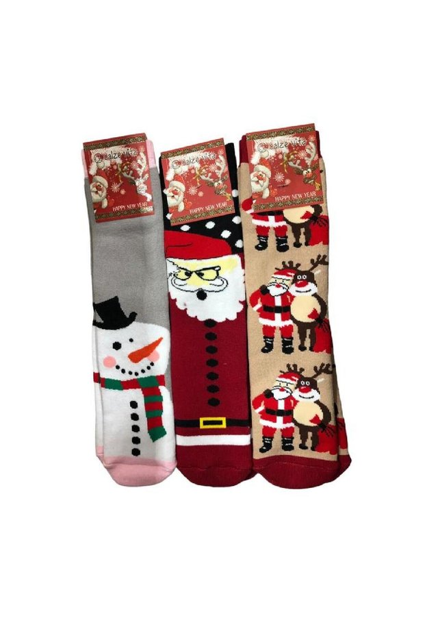 Christmas Figure Towel Women's Socks 3 Pairs