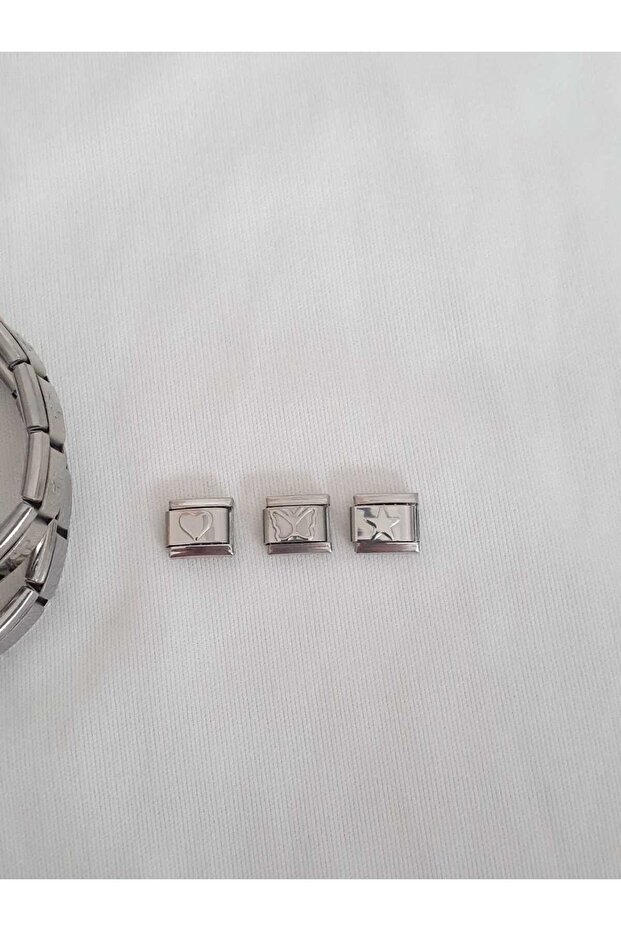 Steel Butterfly&Star&Heart 3-Piece Italian Charm